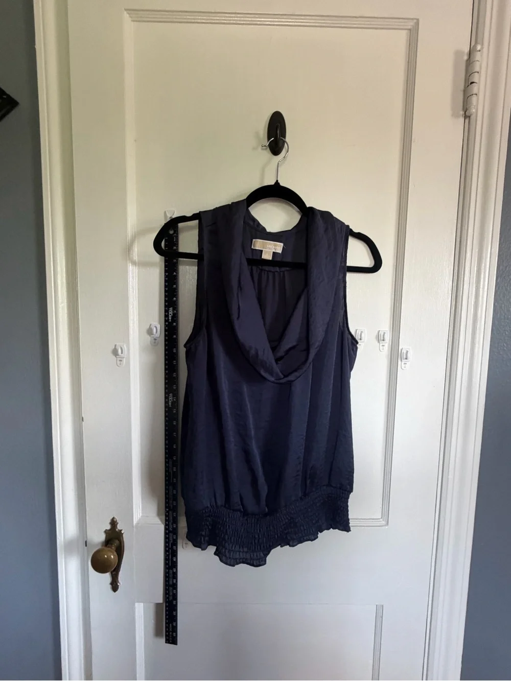 Michael Kors Navy Sleeveless Cowl Neck Sleeveless Blouse